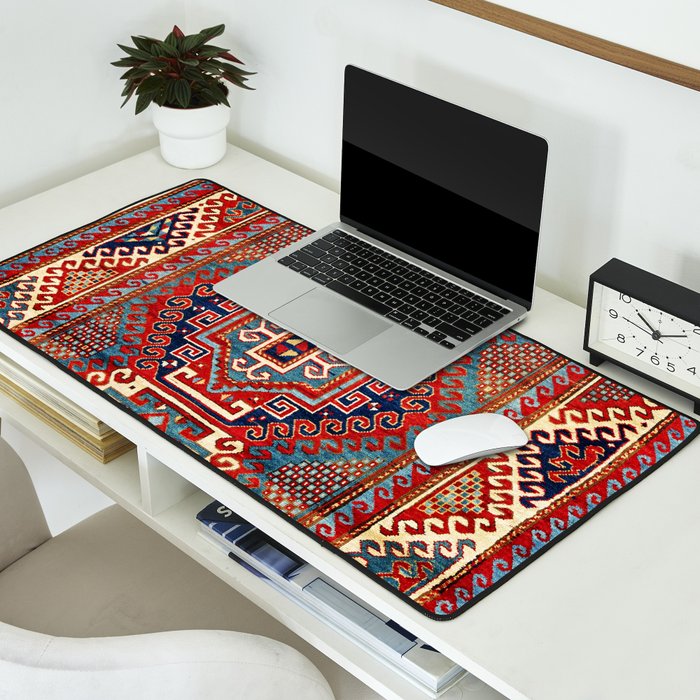 Borjalou Kazak Southwest Caucasus Antique Rug Print Desk Mat Gallery Image 2