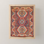Borjalou Kazak Southwest Caucasus Antique Rug Print Mini Art Print Gallery Image 1