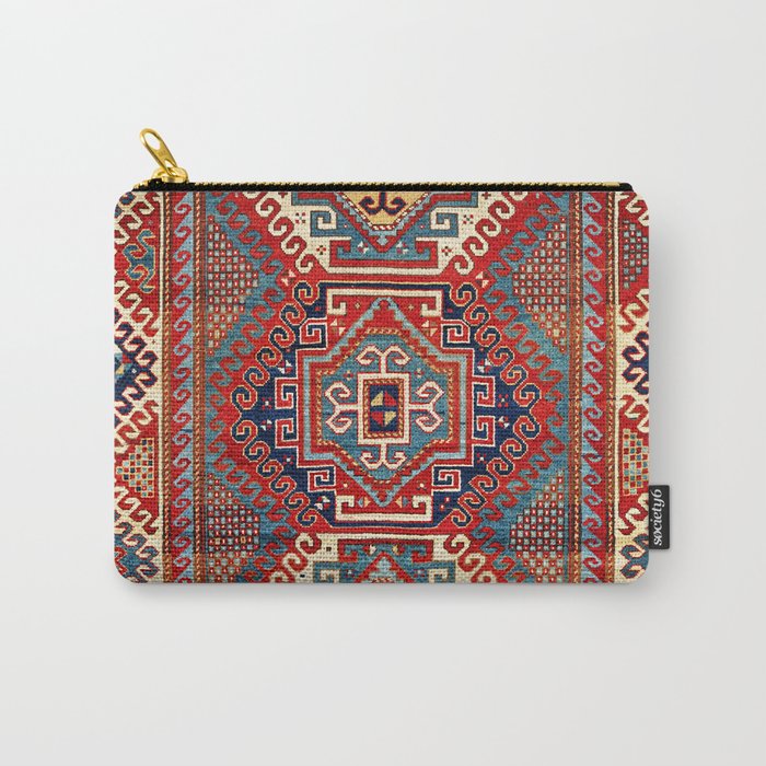 Borjalou Kazak Southwest Caucasus Antique Rug Print Carry All Pouch Gallery Image 1
