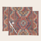 Borjalou Kazak Southwest Caucasus Antique Rug Print Placemat Gallery Image 1