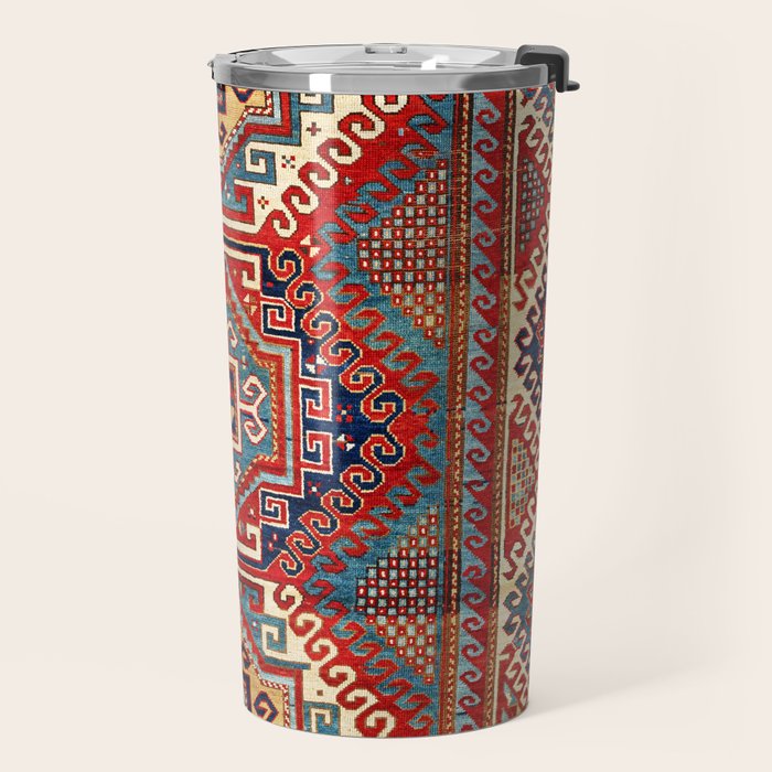 Borjalou Kazak Southwest Caucasus Antique Rug Print Travel Mug Gallery Image 2