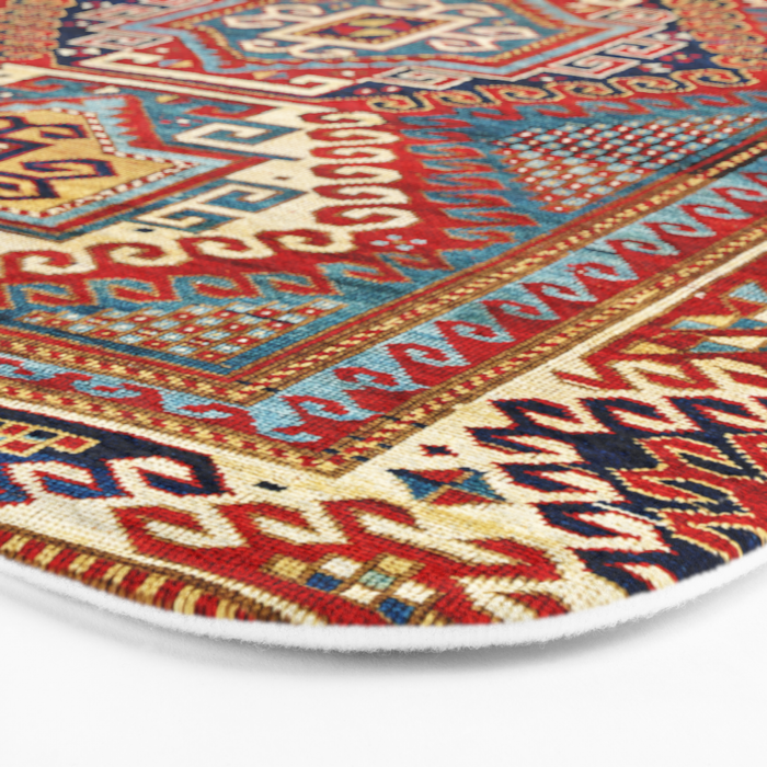 Borjalou Kazak Southwest Caucasus Antique Rug Print Bath Mat Gallery Image 3