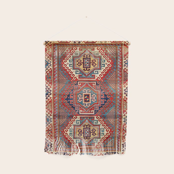 Borjalou Kazak Southwest Caucasus Antique Rug Print Wall Hanging Gallery Image 1