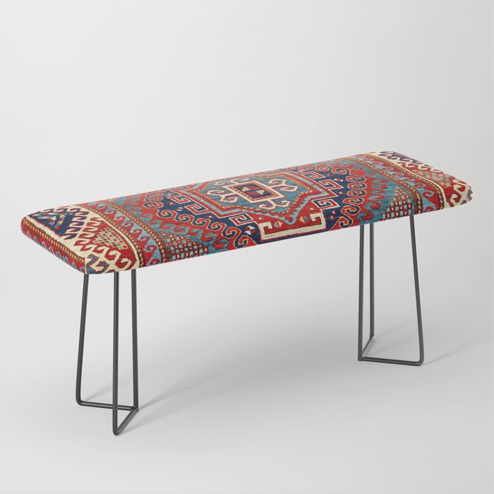 Borjalou Kazak Southwest Caucasus Antique Rug Print Bench Gallery Image 1