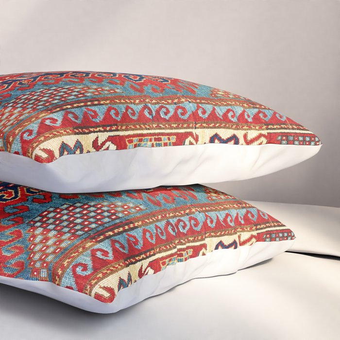 Borjalou Kazak Southwest Caucasus Antique Rug Print Pillow Sham Gallery Image 3