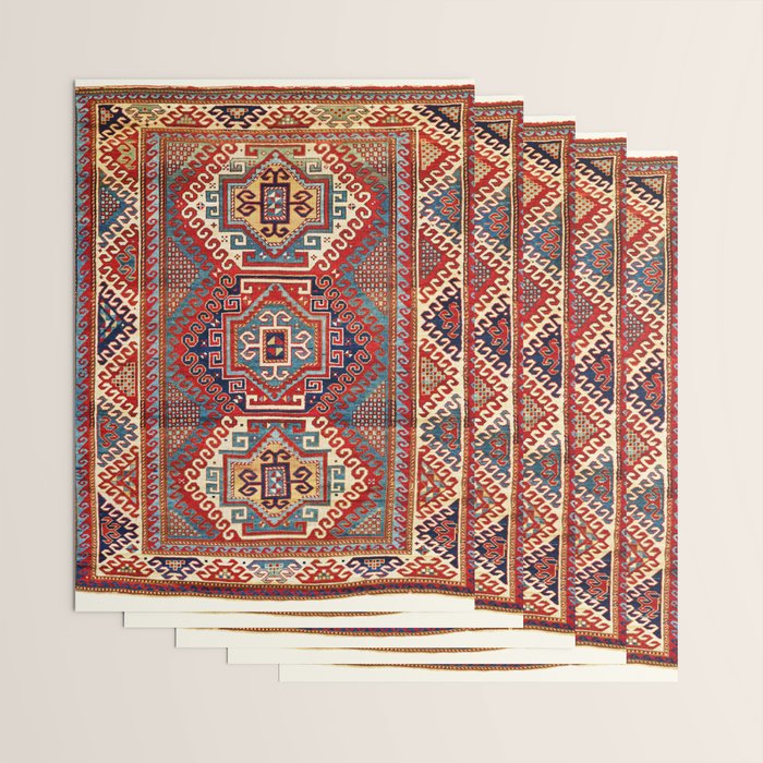 Borjalou Kazak Southwest Caucasus Antique Rug Print Wrapping Paper Gallery Image 3