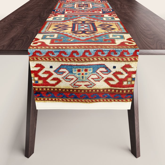 Borjalou Kazak Southwest Caucasus Antique Rug Print Table Runner Gallery Image 1