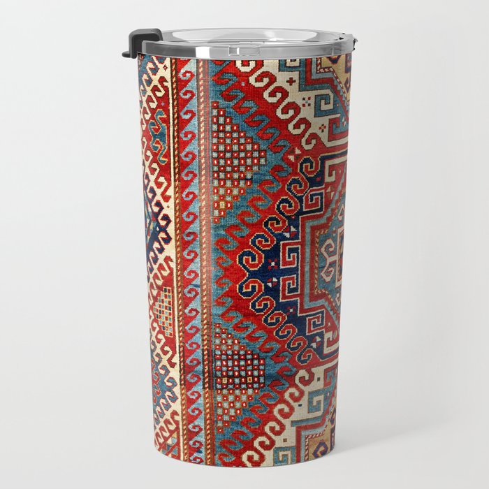 Borjalou Kazak Southwest Caucasus Antique Rug Print Travel Mug Gallery Image 3