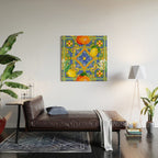 Summer ,Sicilian tiles ,citrus,oranges,majolica,lemons ,Mediterranean  Wood Wall Art Gallery Image 2