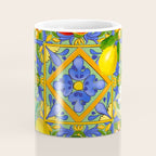 Summer ,Sicilian tiles ,citrus,oranges,majolica,lemons ,Mediterranean  Coffee Mug Gallery Image 4