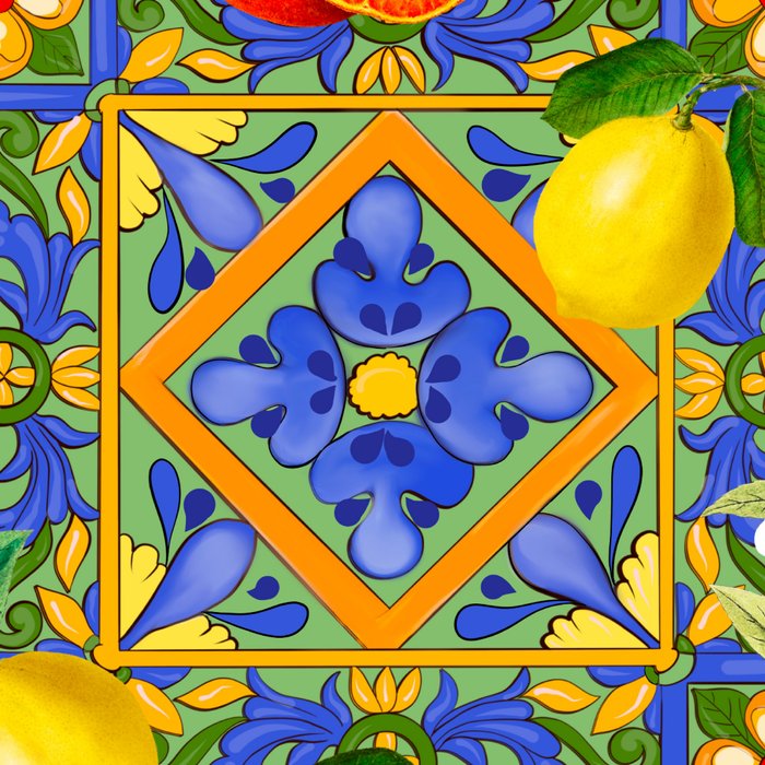 Summer ,Sicilian tiles ,citrus,oranges,majolica,lemons ,Mediterranean  Coffee Mug Gallery Image 2