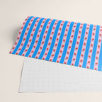 Strawberry Ribbons On Blue Wrapping Paper Gallery Image 2