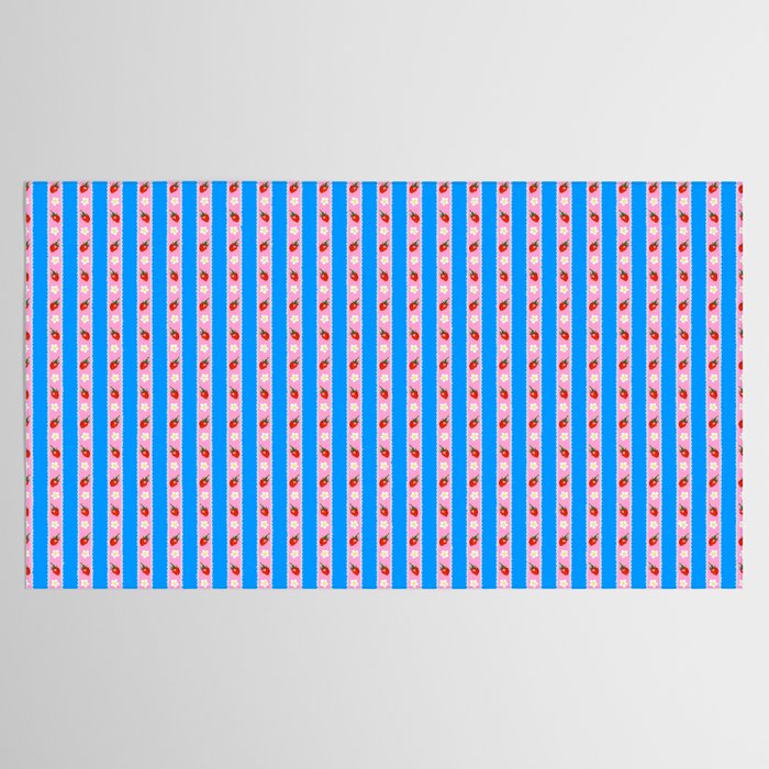 Strawberry Ribbons On Blue Tablecloth Gallery Image 2