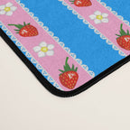 Strawberry Ribbons On Blue Desk Mat Gallery Image 4