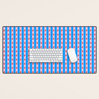 Strawberry Ribbons On Blue Desk Mat Gallery Image 1