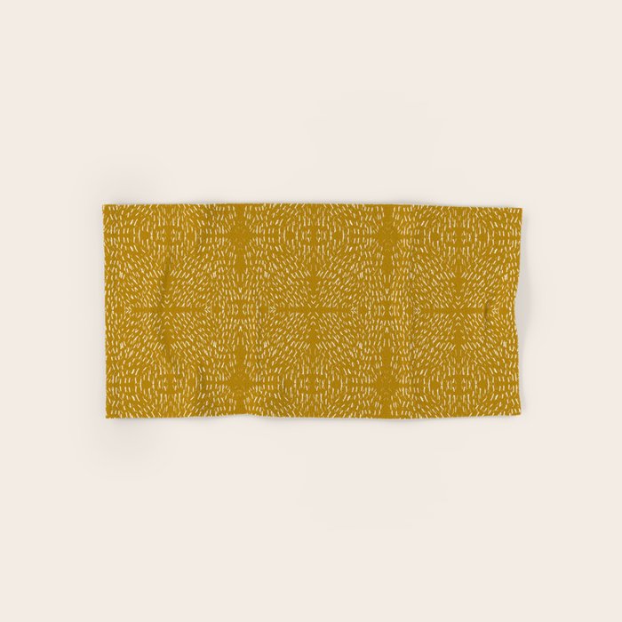 Celestial Stars Art, Mustard Yellow, Boho Wall Art Bath Towel Gallery Image 1