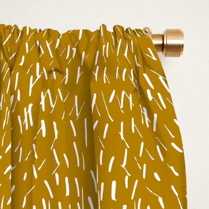 Celestial Stars Art, Mustard Yellow, Boho Wall Art Window Curtain Gallery Image 2