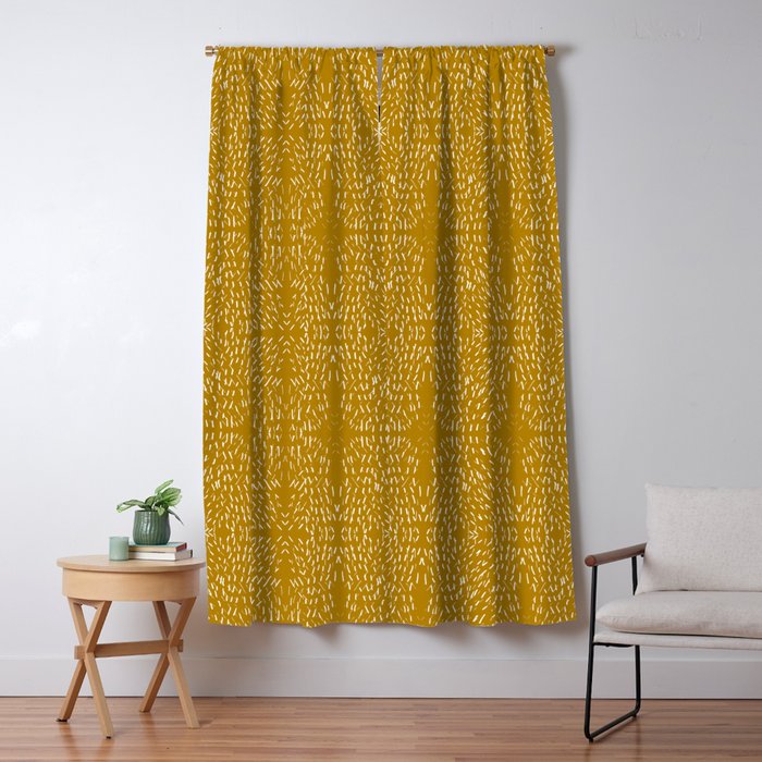 Celestial Stars Art, Mustard Yellow, Boho Wall Art Window Curtain Gallery Image 5