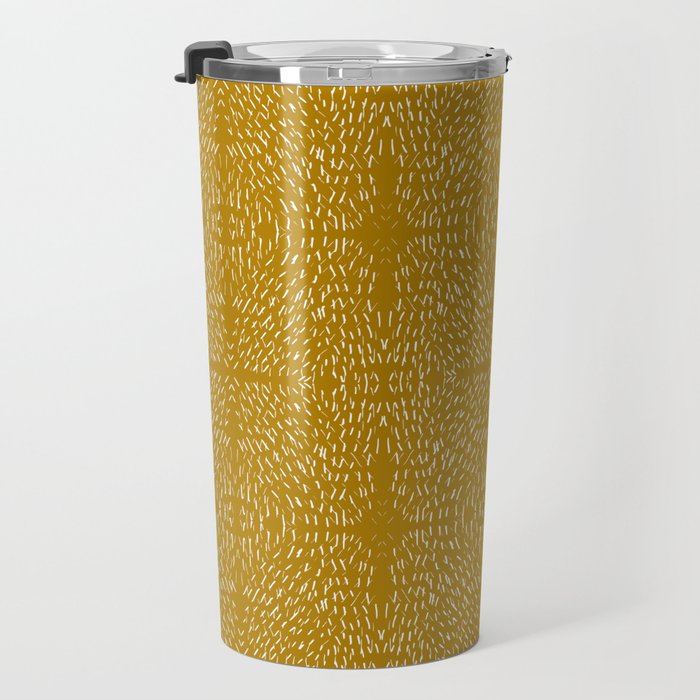 Celestial Stars Art, Mustard Yellow, Boho Wall Art Travel Mug Gallery Image 3