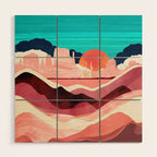 Sunset Desert Wood Wall Art Gallery Image 1