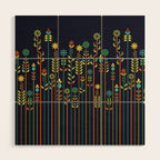 Overgrown flowers Wood Wall Art Gallery Image 1