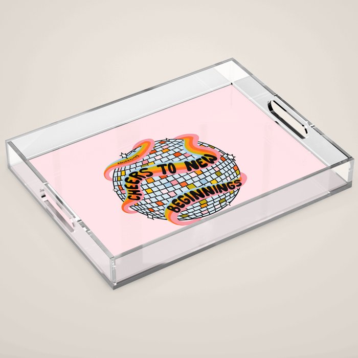 Cheers to New Beginnings Acrylic Tray Gallery Image 1