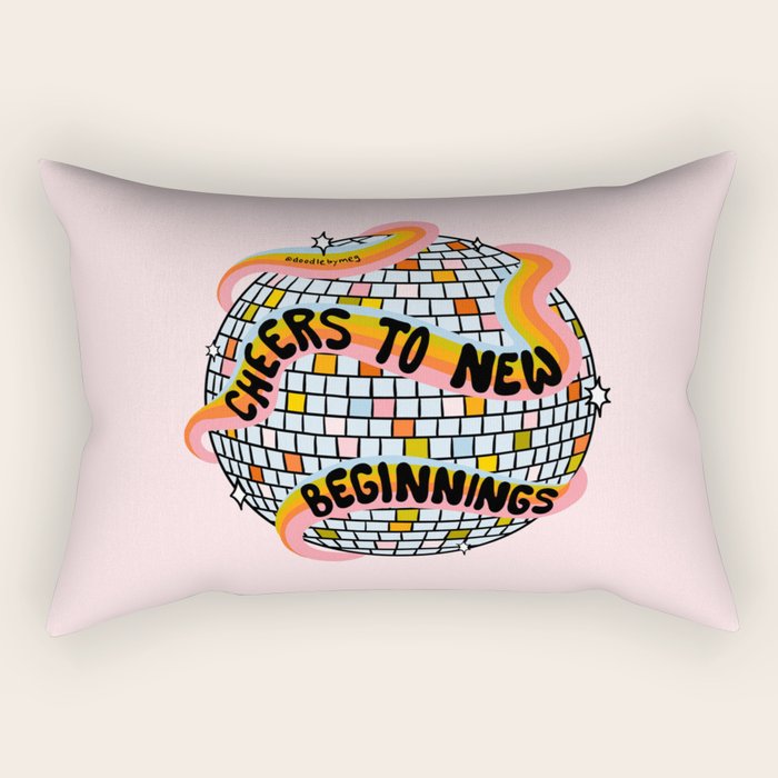 Cheers to New Beginnings Rectangular Pillow Gallery Image 1