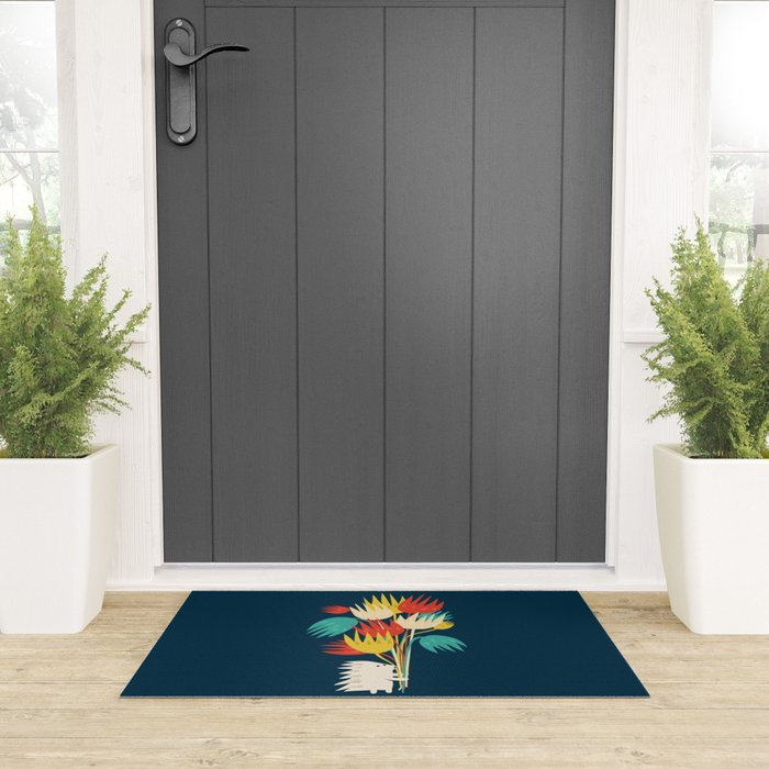 Hedgehog with flowers Welcome Mat Gallery Image 3