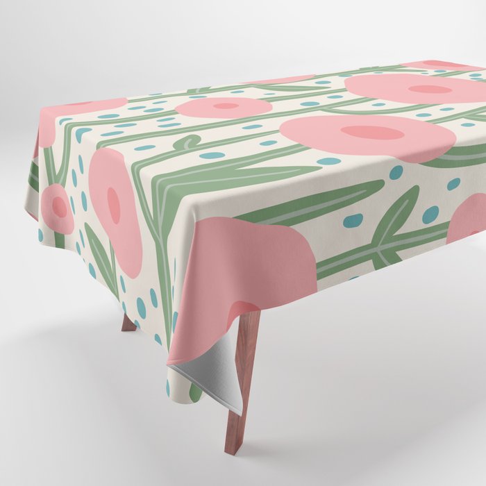 Flower Market Amsterdam Retro Scandi Spring Print Tablecloth Gallery Image 1