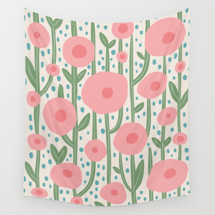 Flower Market Amsterdam Retro Scandi Spring Print Wall Tapestry Gallery Image 4