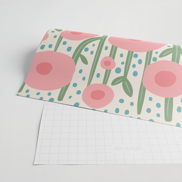 Flower Market Amsterdam Retro Scandi Spring Print Wrapping Paper Gallery Image 2