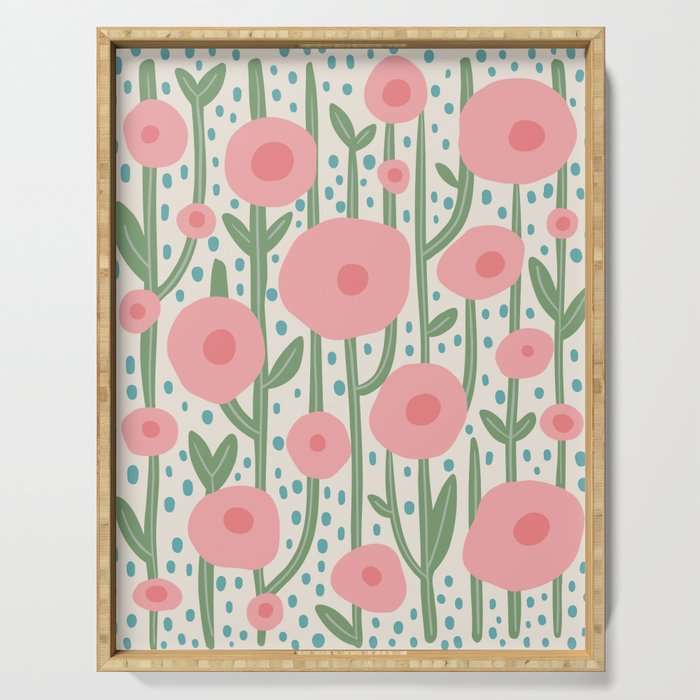 Flower Market Amsterdam Retro Scandi Spring Print Serving Tray Gallery Image 1