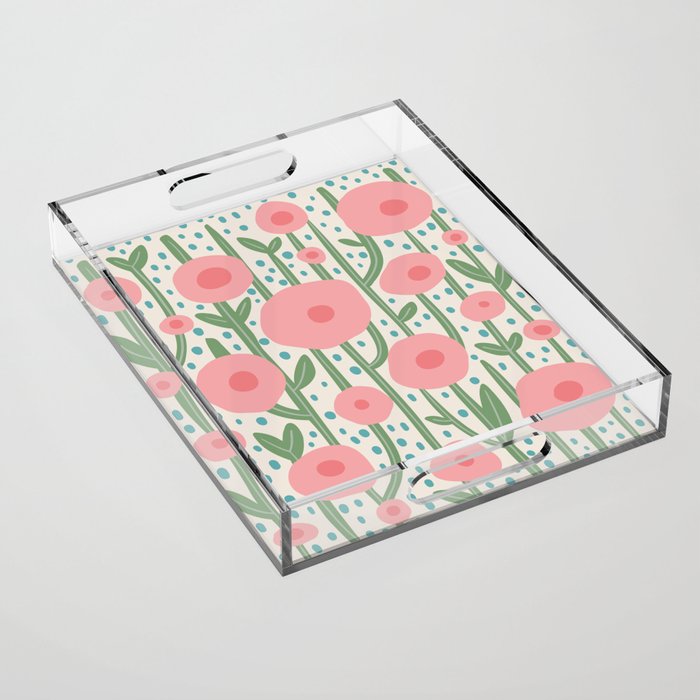 Flower Market Amsterdam Retro Scandi Spring Print Acrylic Tray Gallery Image 1