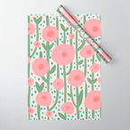 Flower Market Amsterdam Retro Scandi Spring Print Wrapping Paper Gallery Image 1