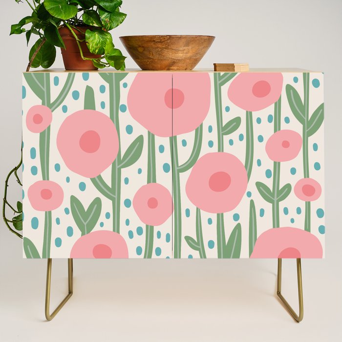 Flower Market Amsterdam Retro Scandi Spring Print Credenza Gallery Image 1