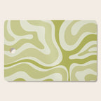 Modern Retro Liquid Swirl Abstract in Light Lime Avocado Green Tones Cutting Board Gallery Image 1