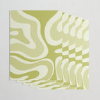 Modern Retro Liquid Swirl Abstract in Light Lime Avocado Green Tones Wrapping Paper Gallery Image 3