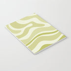 Modern Retro Liquid Swirl Abstract in Light Lime Avocado Green Tones Notebook Gallery Image 3
