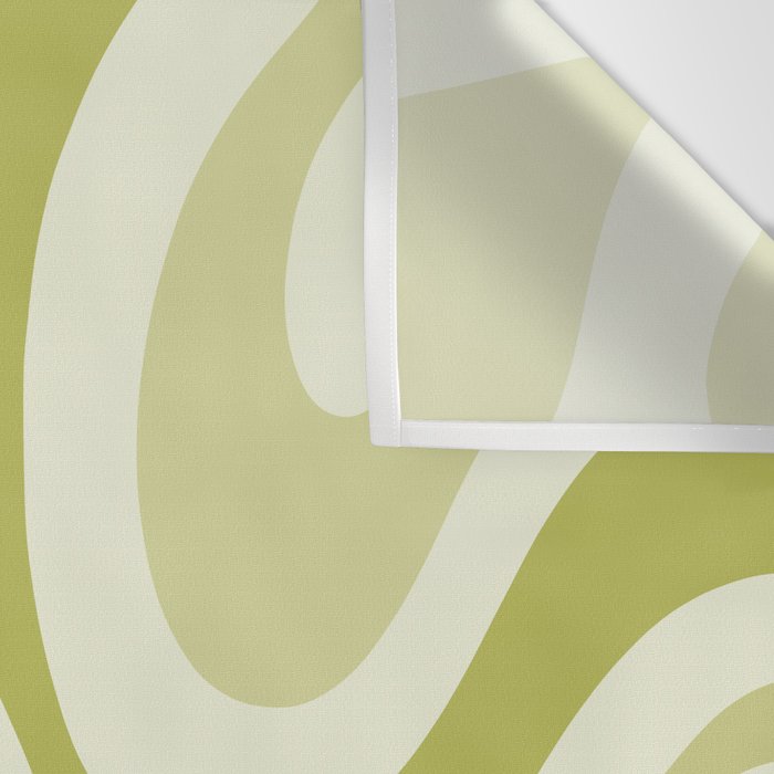 Modern Retro Liquid Swirl Abstract in Light Lime Avocado Green Tones Wall Tapestry Gallery Image 3