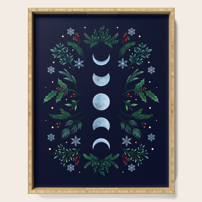 Moonlight Garden - Festive Green Serving Tray Gallery Image 1
