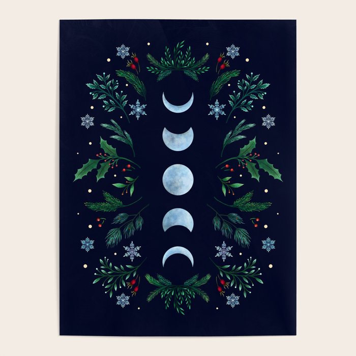 Moonlight Garden - Festive Green Poster Gallery Image 4