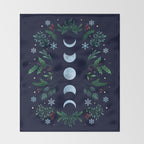 Moonlight Garden - Festive Green Throw Blanket Gallery Image 2