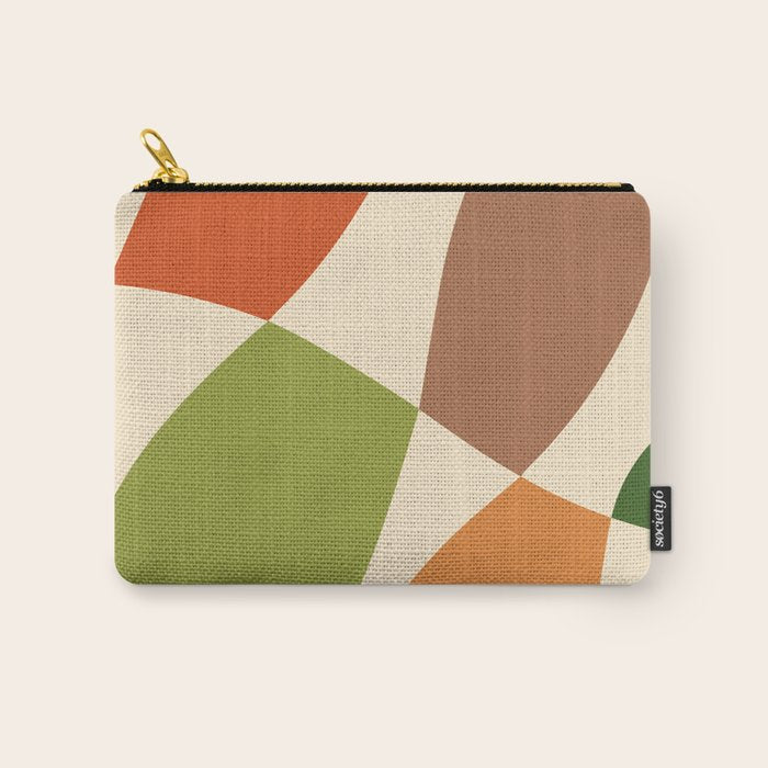 Abstract Mid-century Retro Earthy Shapes Carry All Pouch Gallery Image 1