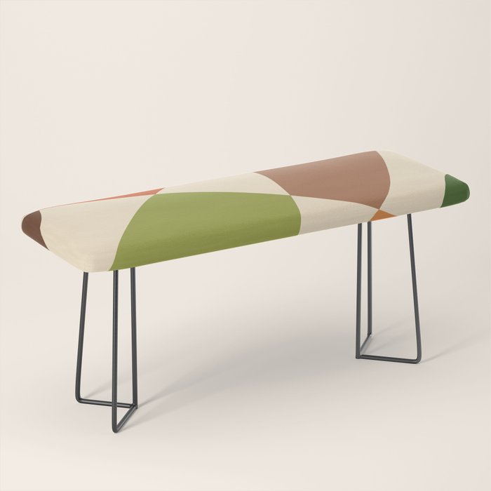 Abstract Mid-century Retro Earthy Shapes Bench Gallery Image 1