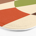 Abstract Mid-century Retro Earthy Shapes Bath Mat Gallery Image 3