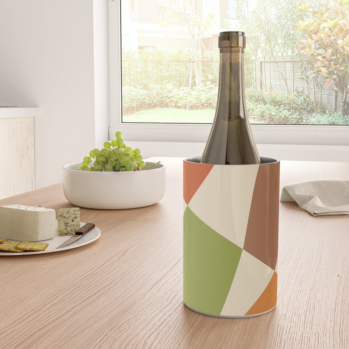 Abstract Mid-century Retro Earthy Shapes Wine Chiller Gallery Image 4