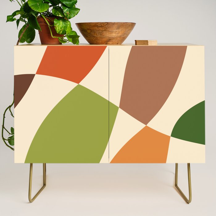 Abstract Mid-century Retro Earthy Shapes Credenza Gallery Image 1