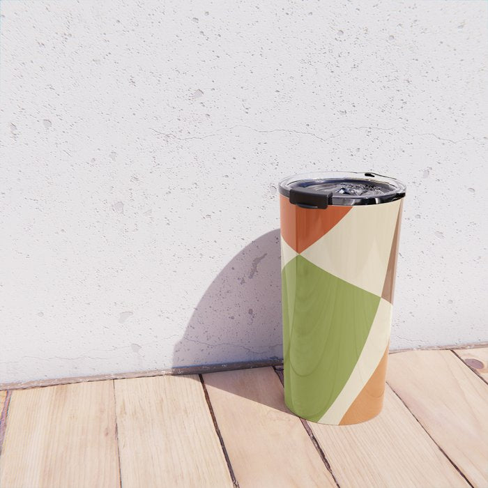 Abstract Mid-century Retro Earthy Shapes Travel Mug Gallery Image 4