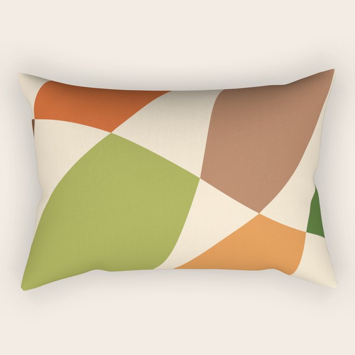 Abstract Mid-century Retro Earthy Shapes Rectangular Pillow Gallery Image 1