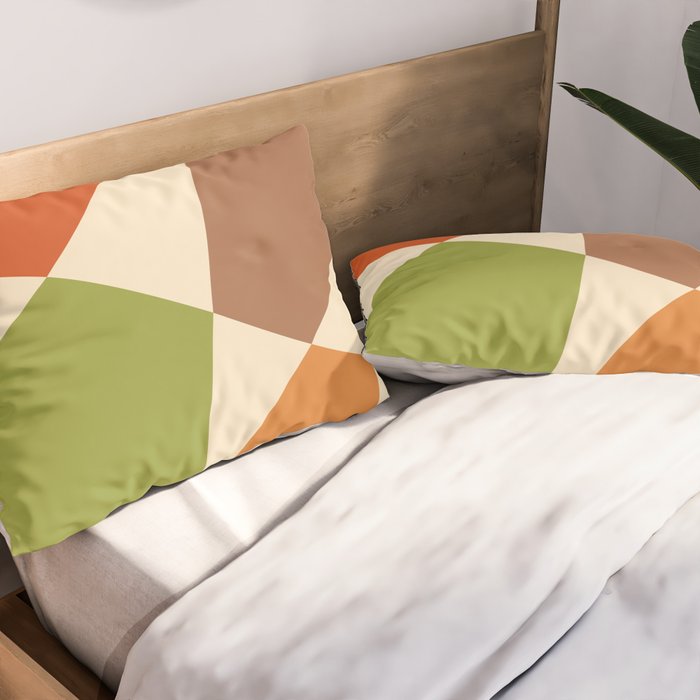 Abstract Mid-century Retro Earthy Shapes Pillow Sham Gallery Image 2